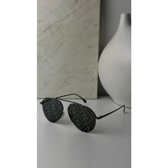 NEW Fendi FE40061U Silver Logo Mirror Aviator Unisex Sunglasses main image 5